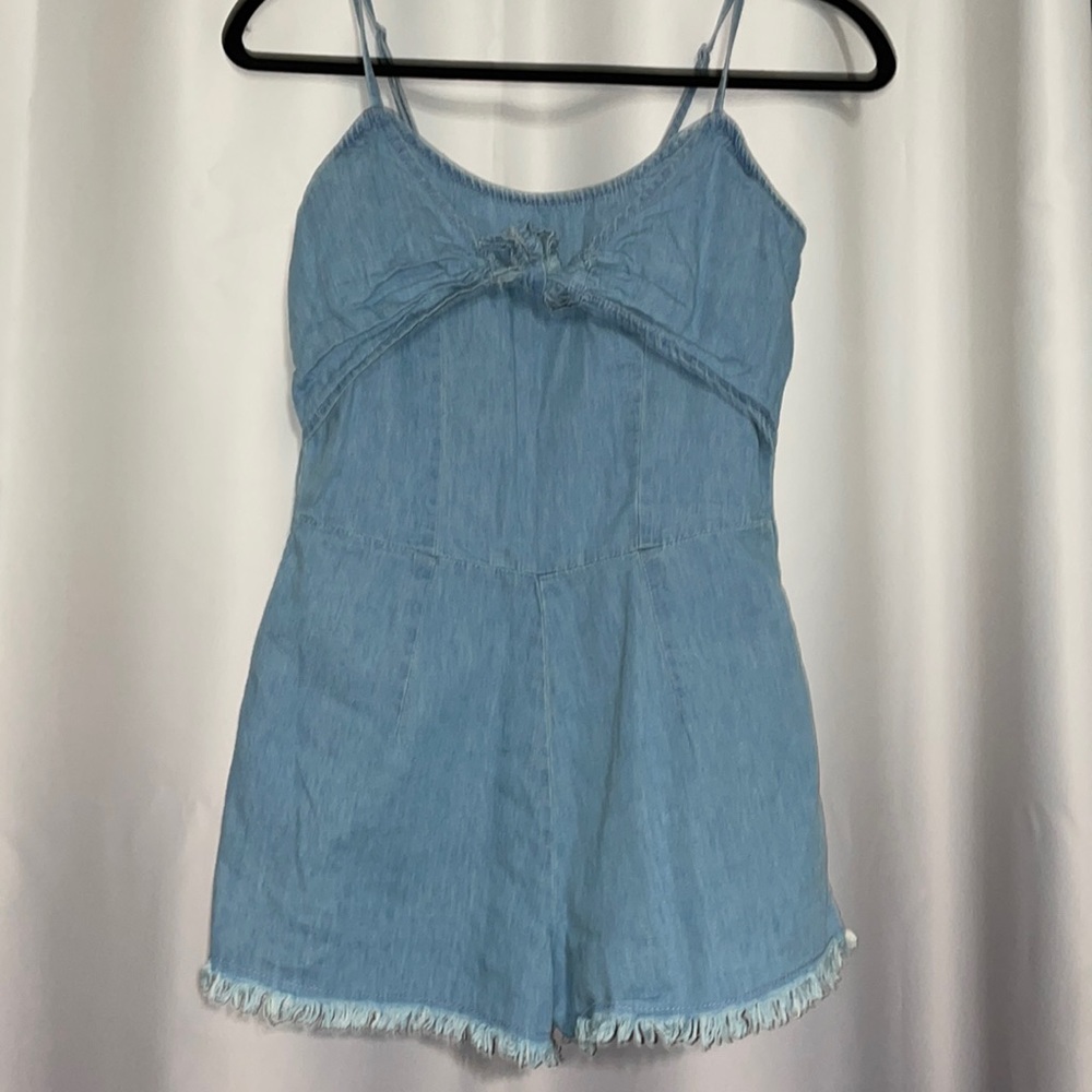 Blue jean mini romper